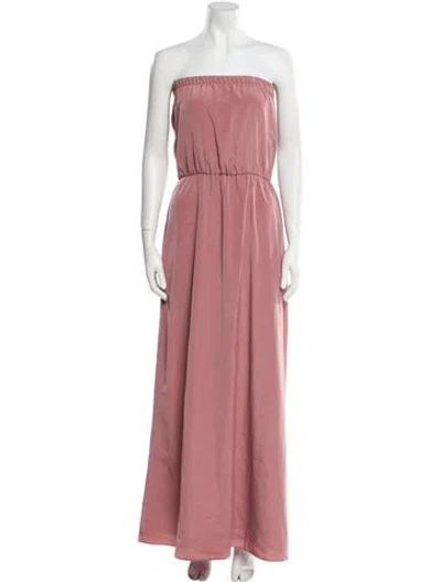 Pre-owned Miguelina Strapless Long Dress In Pink