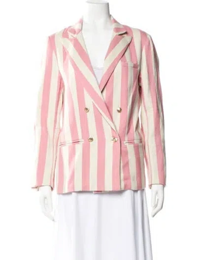 Pre-owned Miguelina Striped Blazer In Pink