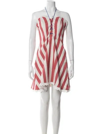 Pre-owned Miguelina Striped Mini Dress In Multi