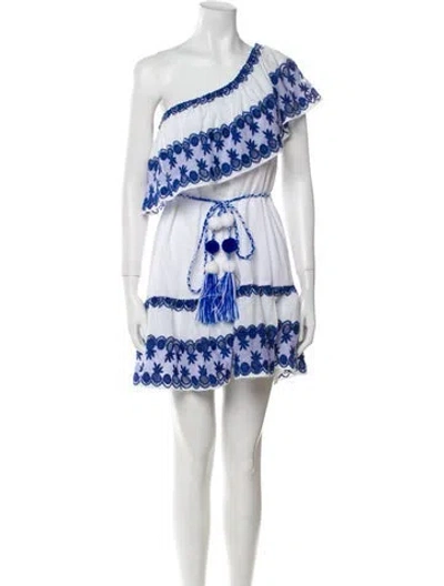 Pre-owned Miguelina Tie-dye Print Mini Dress In Blue