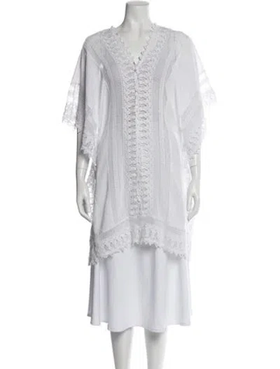 Pre-owned Miguelina V-neck Sweater In White