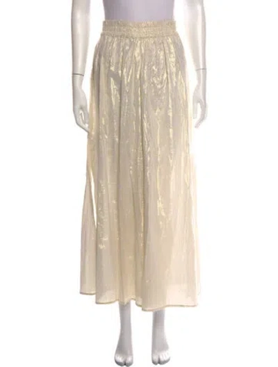 Pre-owned Miguelina Wide Leg Pants W/ Tags In Gold/metallic