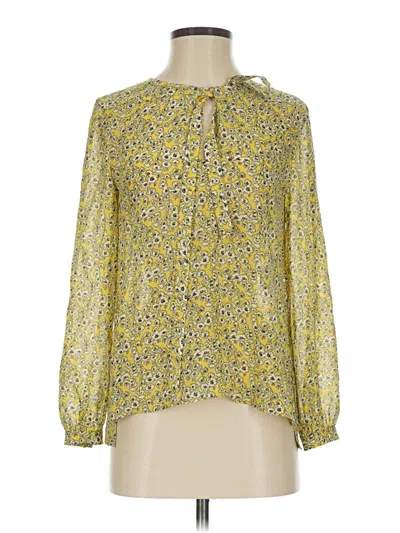 Pre-owned M.i.h. Jeans Long Sleeve Silk Top In Yellow