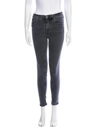 Pre-owned M.i.h. Jeans Mid-rise Skinny Leg Jeans In Gray