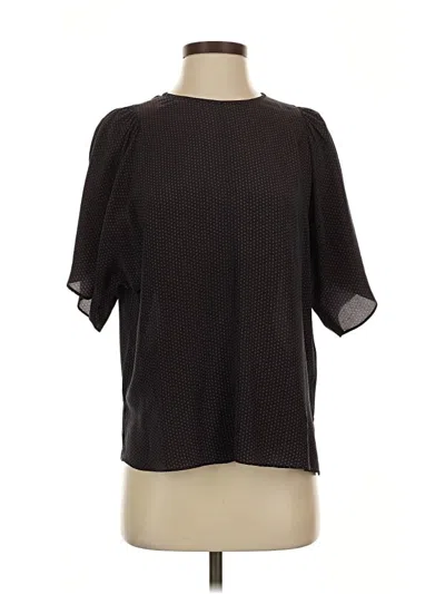 Pre-owned M.i.h. Jeans Short Sleeve Silk Top In Black