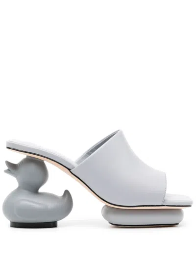 Miharayasuhiro Duck-heel 90mm Mules In Blue