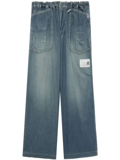Miharayasuhiro Adjustable Wide-leg Jeans In Blau