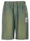 Miharayasuhiro Maison Mihara Yasuhiro 'aged Satin' Bermuda Shorts In Green