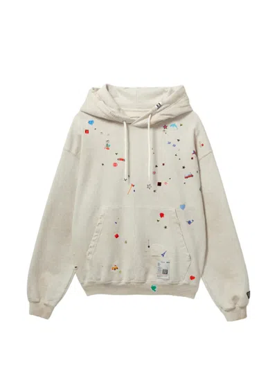 Miharayasuhiro All-over Graphic Print Hoodie In Neutral