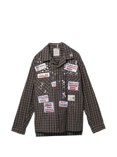 Miharayasuhiro All-over Graphic Print Shirt In Gray
