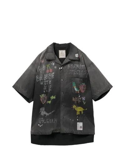 Miharayasuhiro All-over Graphic Print Shirt In Gray