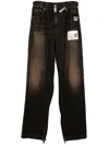 Miharayasuhiro Black Amateur Sewn Like Wide Denim Jeans In Schwarz