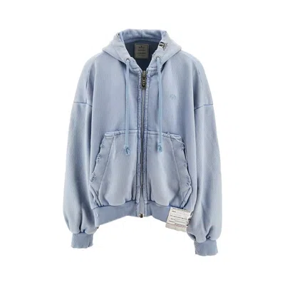 Miharayasuhiro 'amateur Sewn Like' Full-zip Hoodie In Blue