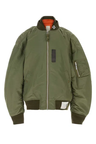 MIHARAYASUHIRO ARMY GREEN NYLON BOMBER JACKET