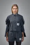 Miharayasuhiro Asymmetric Stripe Shirt In Blue