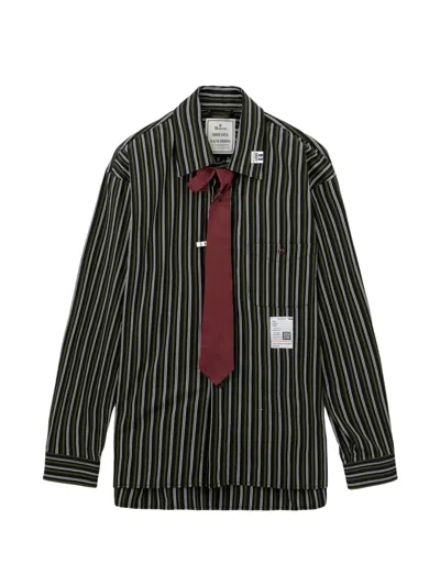 Miharayasuhiro Attached Tie Long-sleeve Shirt In Black