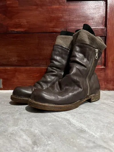 Pre-owned Miharayasuhiro A/w 08 Triple Layered Zip Engineer Boots In Brown