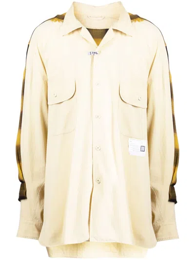 Miharayasuhiro Back Covered Cotton Shirt In Gelb