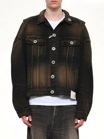 Miharayasuhiro Back Vest Denim Blouson In Black