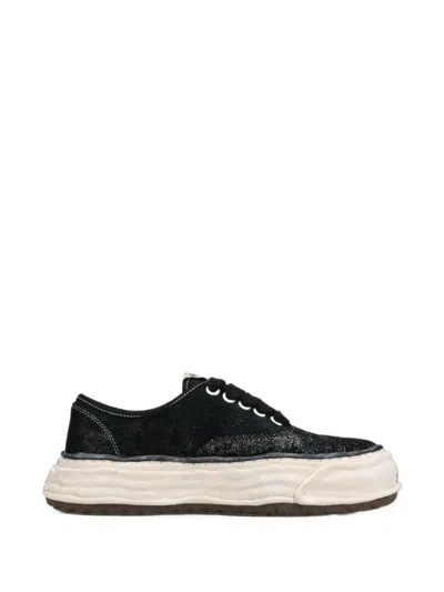 Miharayasuhiro Baker 26 Og Sole Glittery Suede Low-top Sneakers In Black