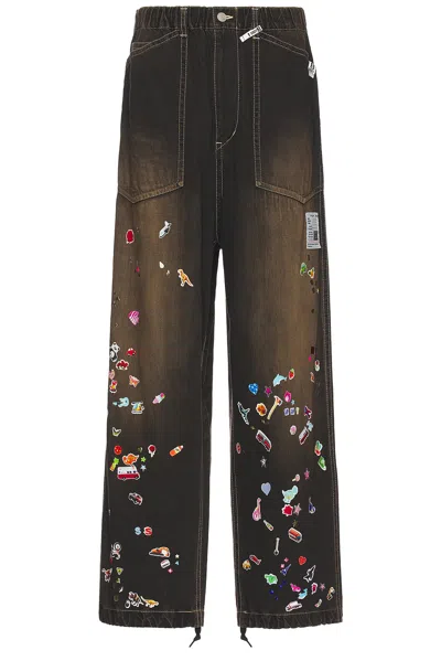 Miharayasuhiro Baker Jeans W Sticker In Black