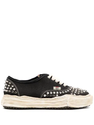 Miharayasuhiro Baker Og Sole Studded Canvas Low-top Sneaker In Black
