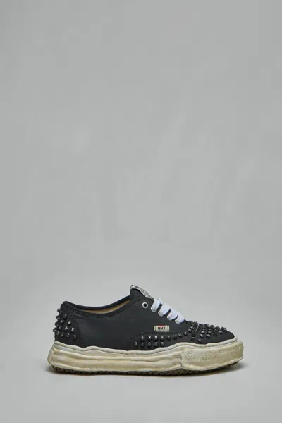 MIHARAYASUHIRO BAKER ORIGINAL SOLE STUDDED PAINT CANVAS LOW-TOP SNEAKER
