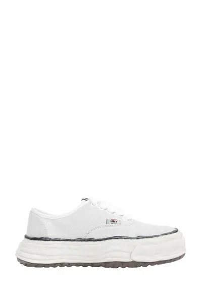 Miharayasuhiro Baker26 Glittery Suede Sneakers In White