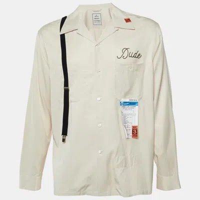 Pre-owned Miharayasuhiro Beige Cotton Blend Embroidered Shirt M In Sand