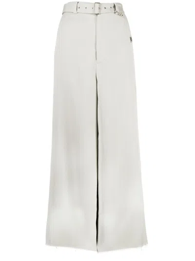 Miharayasuhiro Belted Wide-leg Trousers In Grey