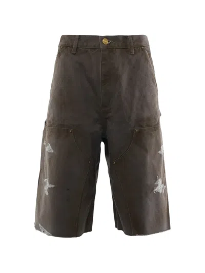 Miharayasuhiro Belt-loops Shorts In Brown
