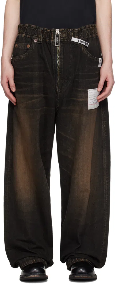 Miharayasuhiro Black Amateur Sewn Like Wide Denim Jeans