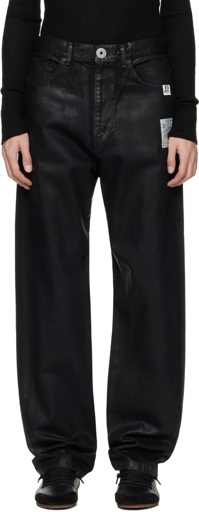 Miharayasuhiro Black & Blue Front Coated Denim Jeans In Purple