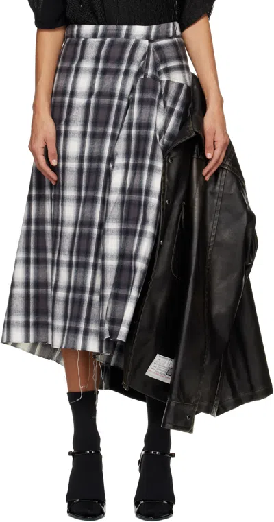 Miharayasuhiro Black & Gray Transform Coated Jacket Midi Skirt