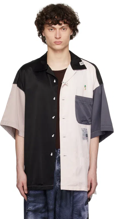 MIHARAYASUHIRO BLACK & PINK CRAZY PATTERN SHORT-SLEEVE SHIRT
