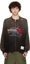 Miharayasuhiro Maison Mihara Yasuhiro Car Jacquard Knit Cardigan Black In Black