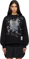 Miharayasuhiro Black Cat Printed Embellished Distressed Sweatshirt In Multi