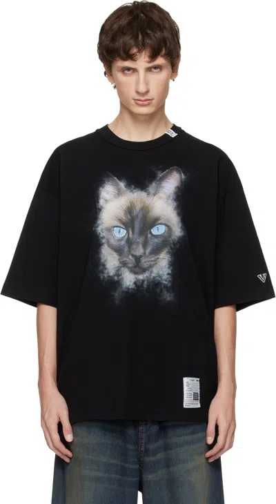 Miharayasuhiro Black Cat Printed T-shirt