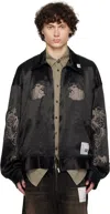 Miharayasuhiro Black Collared Souvenir Jacket In Black