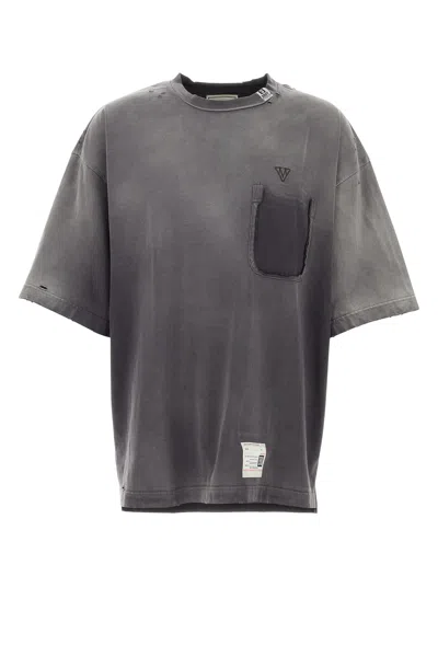 Miharayasuhiro Black Cotton Oversize T-shirt In Gray