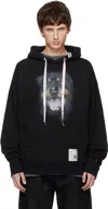 Miharayasuhiro Black Dog Printed Hoodie In Black
