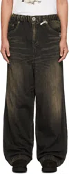 Miharayasuhiro Logo-patch Straight-leg Jeans In Black