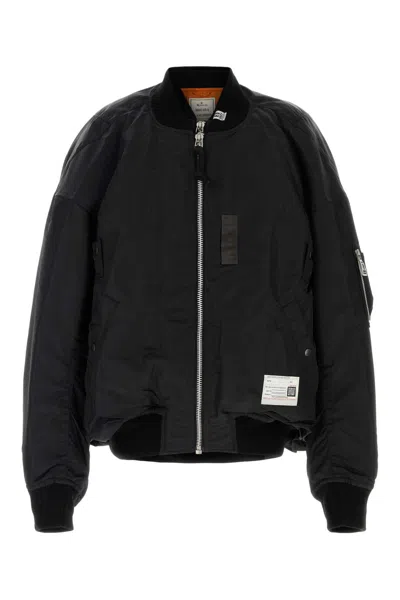 MIHARAYASUHIRO BLACK NYLON BOMBER JACKET