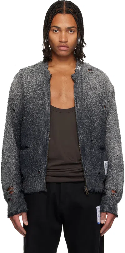 Miharayasuhiro Black Sun Faded Like Knit Cardigan