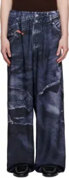 Miharayasuhiro Black Talking About The Abstraction Edition Trompe-l'oeil Wide Trousers In Black