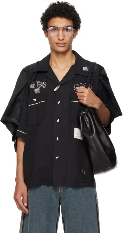Miharayasuhiro Black W Sleeve Bowling Shirt