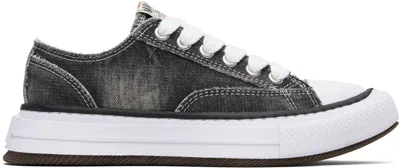 Miharayasuhiro Black Yucca Og Sole Bleach-wash Low-top Sneakers In Multi