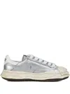 Miharayasuhiro Blakey Distressed-leather Lace-up Sneakers In Gray