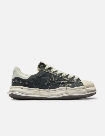 Miharayasuhiro Blakey Og Sole Ripped Overdye Canvas Low-top Sneaker In Black