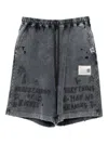 Miharayasuhiro Bleached-effect Shorts In Black